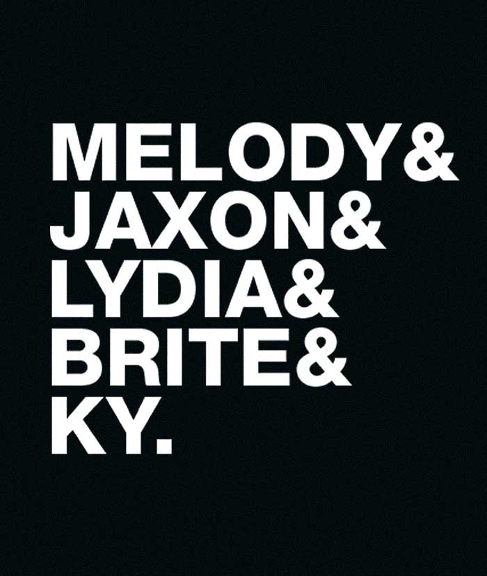 Soundfall Hero Names (B&W)